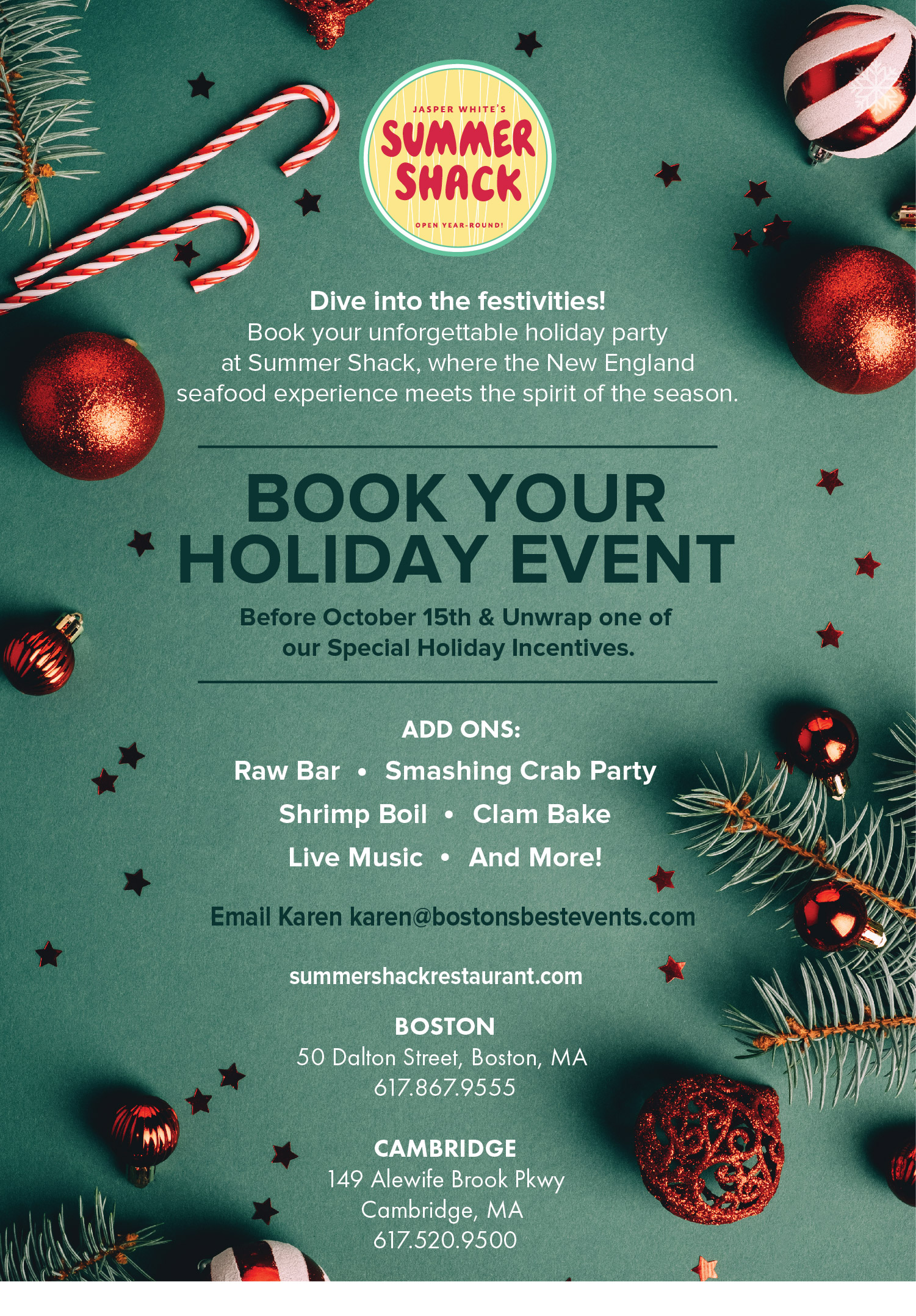 Host Your Holiday Party at Summer Shack