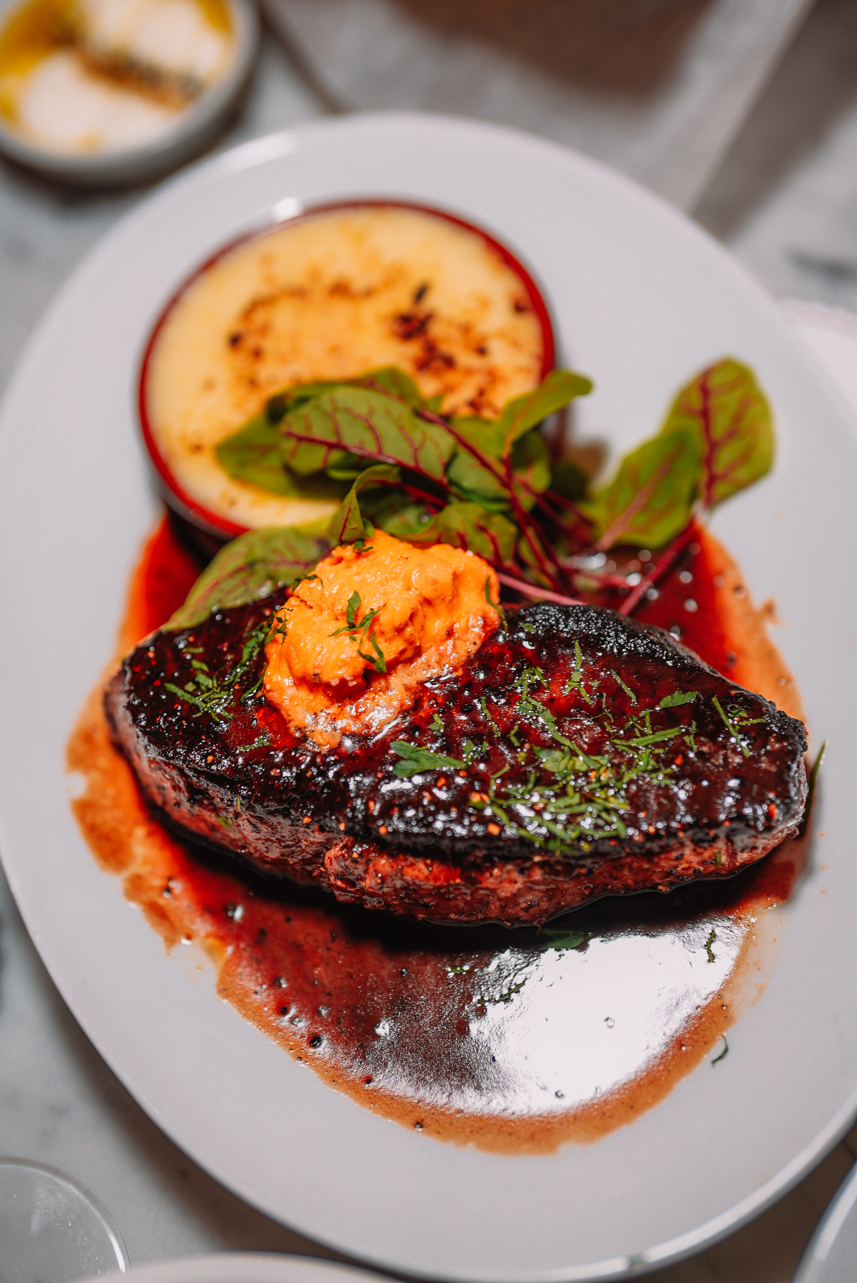 Bar Enza dining room set for a catered event