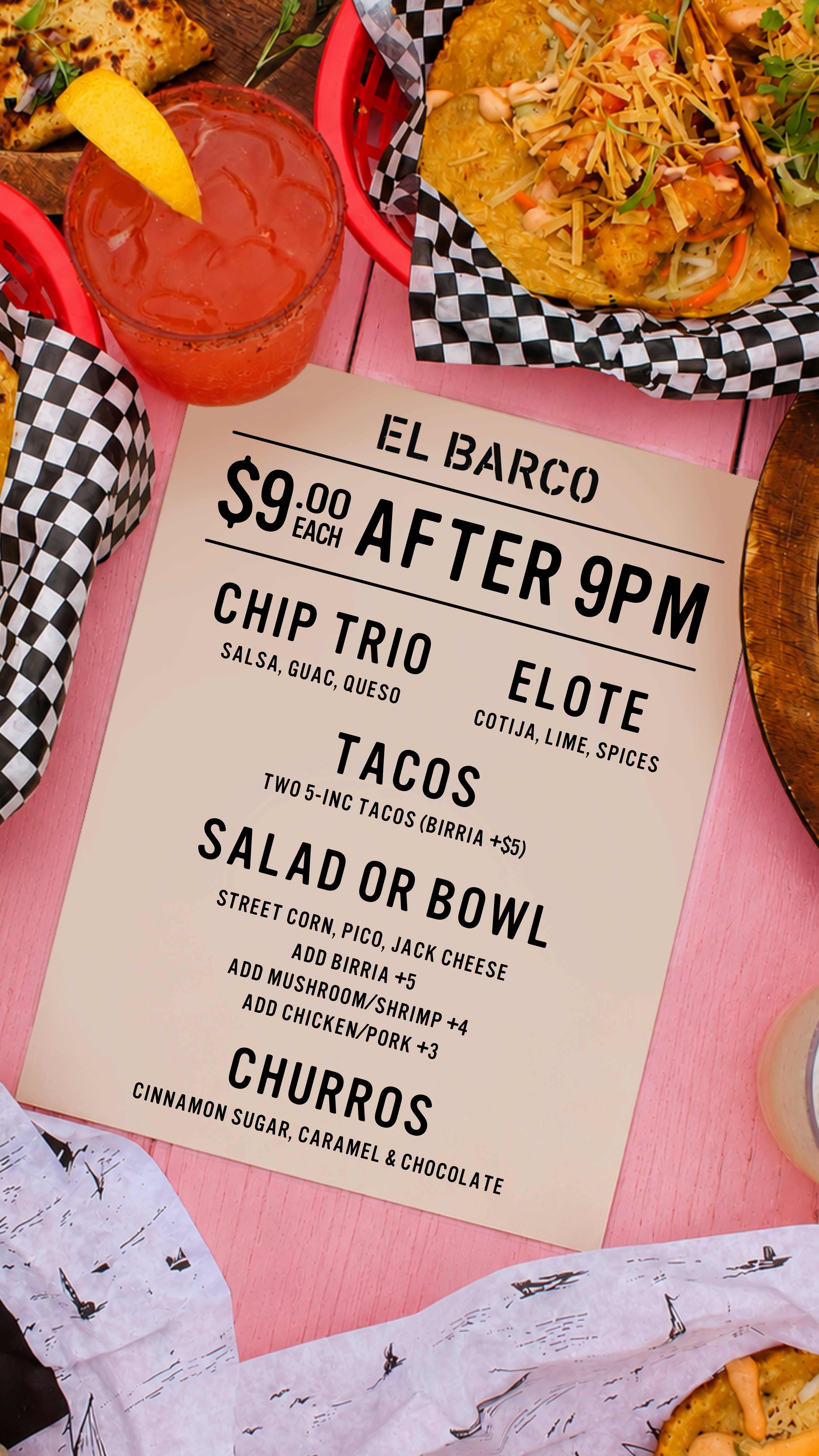 $9 After 9 at 50 Dalton Street: Late-Night Mexican from El Barco